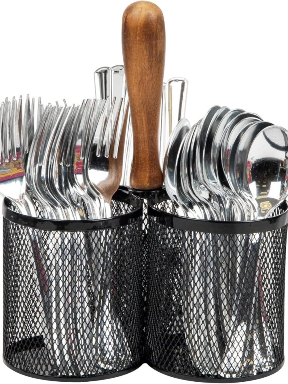 Utensil Holder, Silverware Organizer, Caddy, Cutlery Holder, Kitchen, Metal Mesh - Picture 1 of 7
